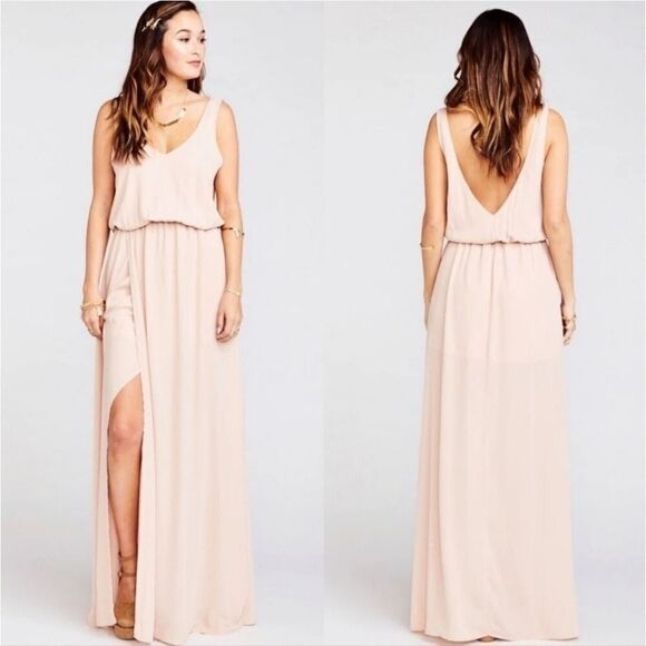 Show Me Your Mumu Kendall Maxi Dress Dusty Blush Pink Crisp XS - Picture 1 of 9